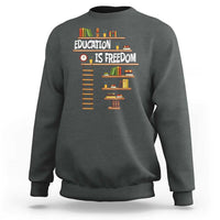Education Is Freedom Sweatshirt African American History Africa Map Books - Wonder Print Shop