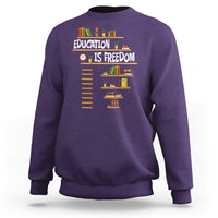 Education Is Freedom Sweatshirt African American History Africa Map Books - Wonder Print Shop