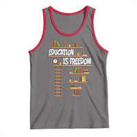 Education Is Freedom Tank Top African American History Africa Map Books - Wonder Print Shop