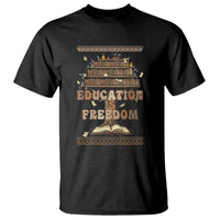 Education Is Freedom Teacher Gift T Shirt Inspirational Africa Map Book Stack - Wonder Print Shop