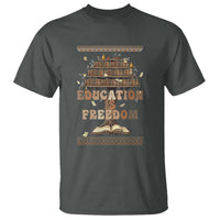 Education Is Freedom Teacher Gift T Shirt Inspirational Africa Map Book Stack - Wonder Print Shop