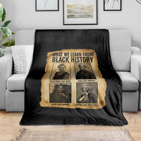 What We Learn From Black History Throw Blanket Vintage African American Leaders - Wonder Print Shop