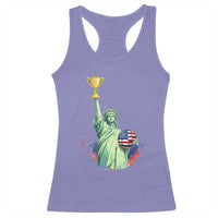 Statue Of Liberty Soccer Cup Racerback Tank Top USA Soccer Lover Gift