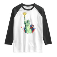 Statue Of Liberty Soccer Cup Raglan Shirt USA Soccer Lover Gift