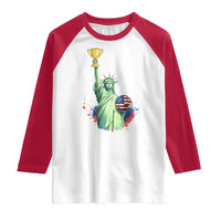Statue Of Liberty Soccer Cup Raglan Shirt USA Soccer Lover Gift