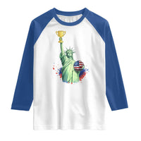 Statue Of Liberty Soccer Cup Raglan Shirt USA Soccer Lover Gift