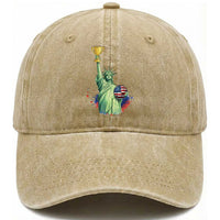 Statue Of Liberty Soccer Cup Washed Cotton Baseball Cap USA Soccer Lover Gift