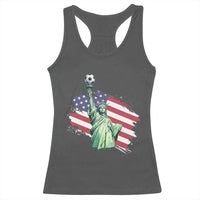 Statue Of Liberty Soccer Lover Racerback Tank Top New Yorker Fan Gift