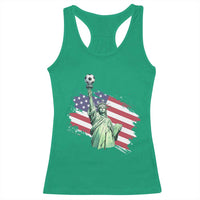 Statue Of Liberty Soccer Lover Racerback Tank Top New Yorker Fan Gift