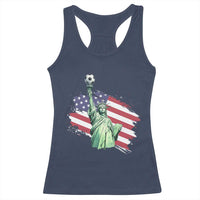 Statue Of Liberty Soccer Lover Racerback Tank Top New Yorker Fan Gift
