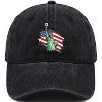 Statue Of Liberty Soccer Lover Washed Cotton Baseball Cap New Yorker Fan Gift