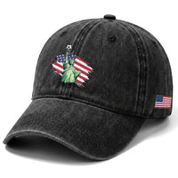 Statue Of Liberty Soccer Lover Washed Cotton Baseball Cap New Yorker Fan Gift