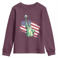Statue Of Liberty Soccer Lover Youth Sweatshirt New Yorker Fan Gift