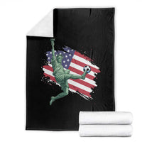 Funny Statue Of Liberty Playing Soccer Throw Blanket New Yorker Fan Gift