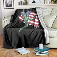Funny Statue Of Liberty Playing Soccer Throw Blanket New Yorker Fan Gift
