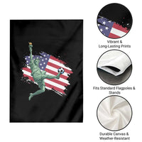 Funny Statue Of Liberty Playing Soccer Garden Flag New Yorker Fan Gift