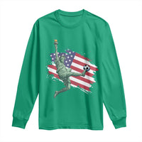 Funny Statue Of Liberty Playing Soccer Long Sleeve Shirt New Yorker Fan Gift