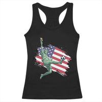 Funny Statue Of Liberty Playing Soccer Racerback Tank Top New Yorker Fan Gift