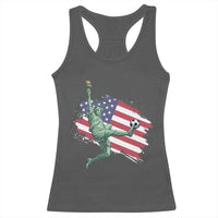 Funny Statue Of Liberty Playing Soccer Racerback Tank Top New Yorker Fan Gift