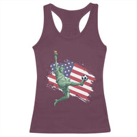 Funny Statue Of Liberty Playing Soccer Racerback Tank Top New Yorker Fan Gift