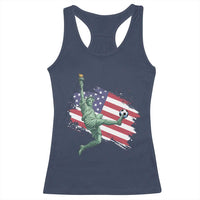 Funny Statue Of Liberty Playing Soccer Racerback Tank Top New Yorker Fan Gift