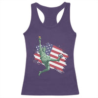 Funny Statue Of Liberty Playing Soccer Racerback Tank Top New Yorker Fan Gift