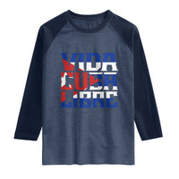 Viva Cuba Libre Raglan Shirt Cuban Freedom Supporter