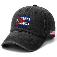 Viva Cuba Libre Washed Cotton Baseball Cap Cuban Freedom Supporter