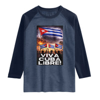 Viva Cuba Libre Raglan Shirt Cuban Freedom Protest
