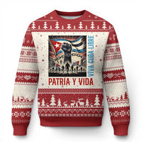 Cuban American Pride Ugly Christmas Sweater Viva Cuba Libre Supporter