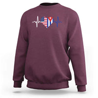 Heartbeat Cuba USA Sweatshirt Cuban American Pride