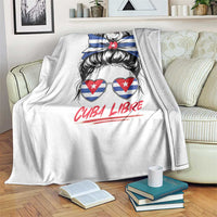 Cuba Libre Throw Blanket Messy Bun Cuban Woman Sunglasses