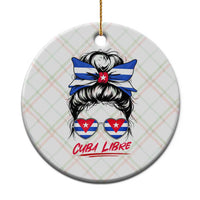 Cuba Libre Ceramic Ornament Messy Bun Cuban Woman Sunglasses