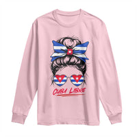 Cuba Libre Long Sleeve Shirt Messy Bun Cuban Woman Sunglasses