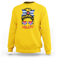 Cuba Libre Sweatshirt Messy Bun Cuban Woman Sunglasses