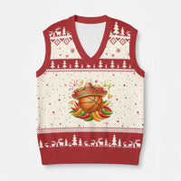 Funny Cinco De Mayo Basketball V-Neck Knit Sweater Vest Mexican Fiesta Hoops Party