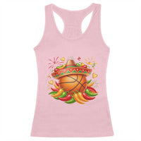 Funny Cinco De Mayo Basketball Racerback Tank Top Mexican Fiesta Hoops Party