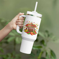 Funny Cinco De Mayo Football Tumbler With Handle Mexican Fiesta Party