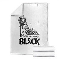 In May We Wear Black Throw Blanket Skin Cancer Support Gift For Her