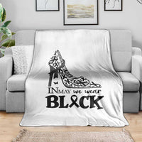 In May We Wear Black Throw Blanket Skin Cancer Support Gift For Her