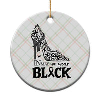 In May We Wear Black Ceramic Ornament Skin Cancer Support Gift For Her