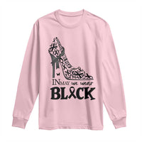 In May We Wear Black Long Sleeve Shirt Skin Cancer Support Gift For Her