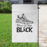 In May We Wear Black Garden Flag Melanoma Support Family Gift