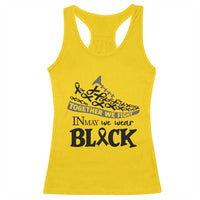 In May We Wear Black Racerback Tank Top Melanoma Support Family Gift