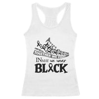 In May We Wear Black Racerback Tank Top Melanoma Support Family Gift