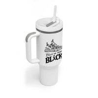 In May We Wear Black Tumbler With Handle Melanoma Support Family Gift