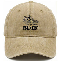 In May We Wear Black Washed Cotton Baseball Cap Melanoma Support Family Gift