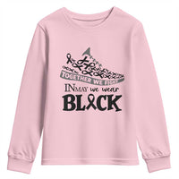 In May We Wear Black Youth Sweatshirt Melanoma Support Family Gift