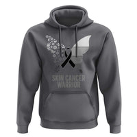 Floral Butterfly Melanoma Awarenes Hoodie Black Ribbon Warrior Support Gift
