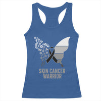 Floral Butterfly Melanoma Awarenes Racerback Tank Top Black Ribbon Warrior Support Gift